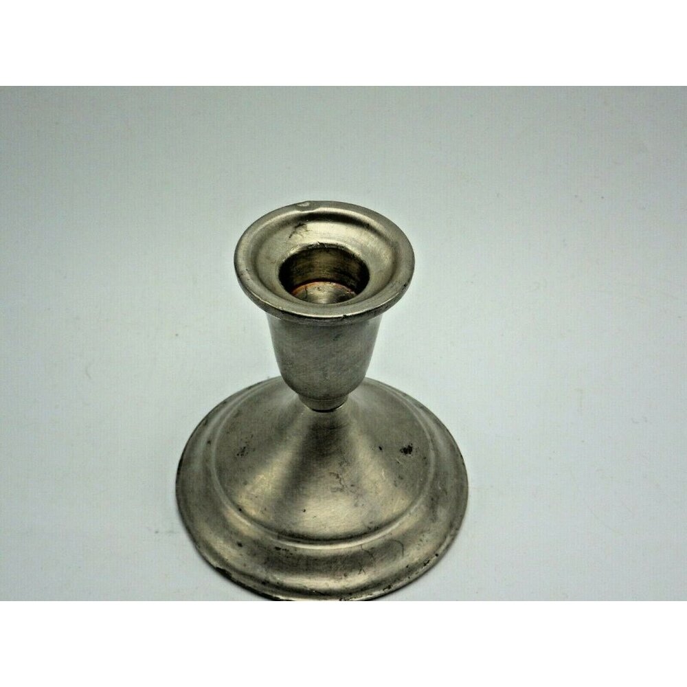 Poole Pewter Taper Candle Holder Farmhouse Cottage Distressed 2195